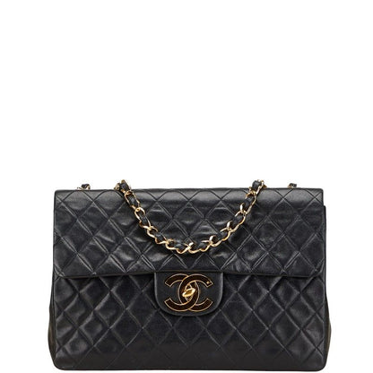 Chanel Matelasse Coco Mark Chain Shoulder Bag Handbag Black Lambskin Ladies