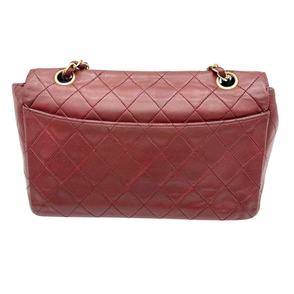 CHANEL 24K Vintage Flap Bag Lambskin Leather Quilted Chain Purse