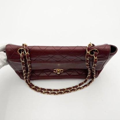CHANEL 24K Vintage Flap Bag Lambskin Leather Quilted Chain Purse