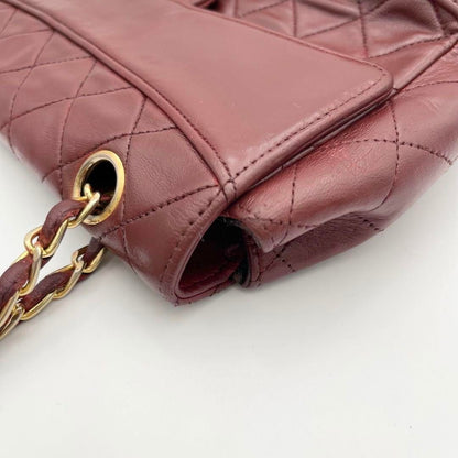 CHANEL 24K Vintage Flap Bag Lambskin Leather Quilted Chain Purse