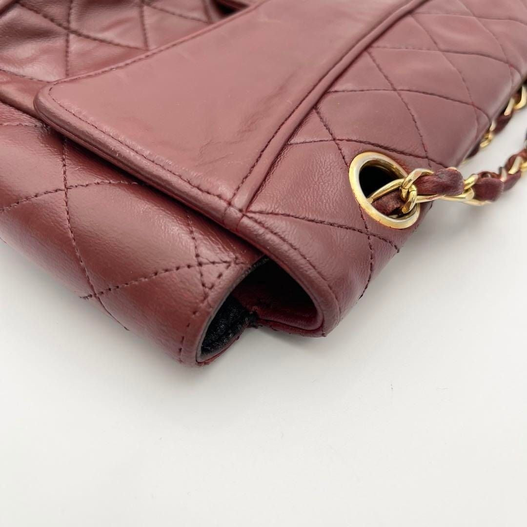 CHANEL 24K Vintage Flap Bag Lambskin Leather Quilted Chain Purse