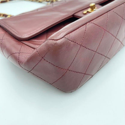 CHANEL 24K Vintage Flap Bag Lambskin Leather Quilted Chain Purse