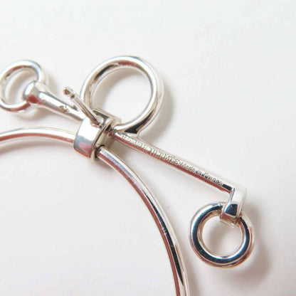 Hermes Loop Medium Earrings For Both Ears Ag925 Silver With Box Storage Bag