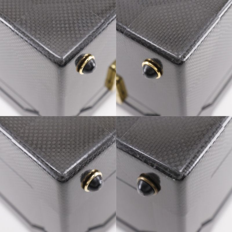 Hermes Espace GM Attache Case Carbon And Leather Black N456/500 Unisex Trunk