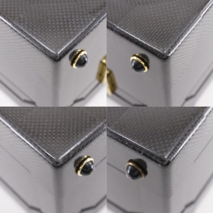 Hermes Espace GM Attache Case Carbon And Leather Black N456/500 Unisex Trunk