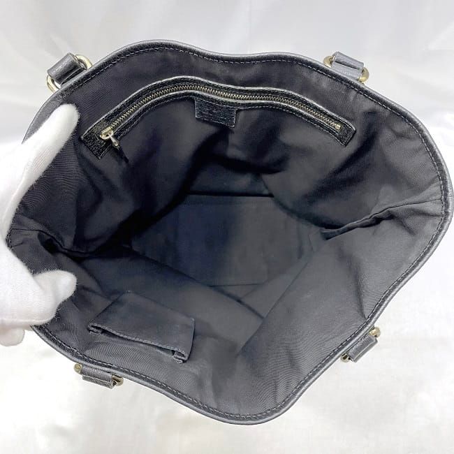 Gucci Tote Bag Black GG Canvas 153009 Light Canvas