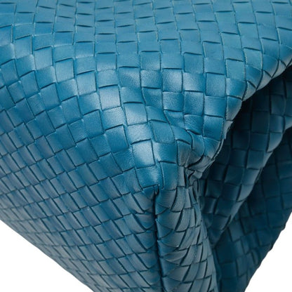 Bottega Veneta Intrecciato Handbag Tote Bag Blue Leather Women Bottega Veneta
