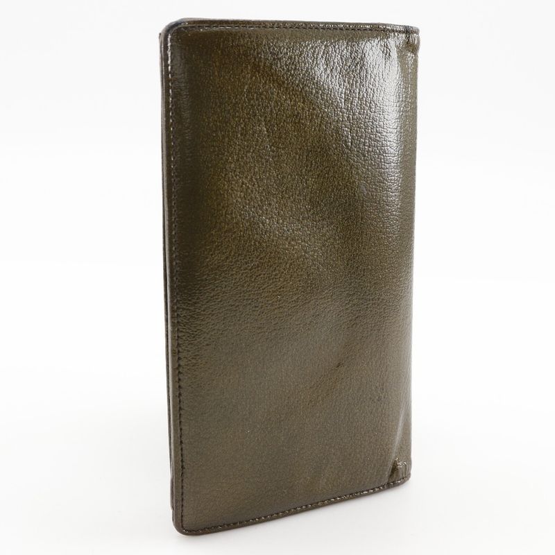 Chanel Coco Patent Leather Bronze Women's Long Wallet