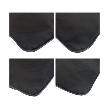 Prada Tessuto Triangle Logo Plate Unisex Black Silver Hardware Nylon Shoulder