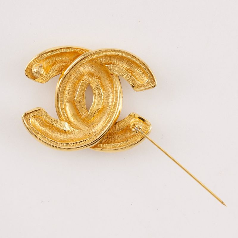 Chanel Coco Mark Matelasse Vintage Gold Plated Ladies 17.7g Brooch