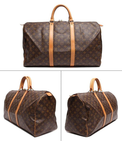 Louis Vuitton Boston Bag Double Zipper Closure Gold Hardware Keepall 50 M41426