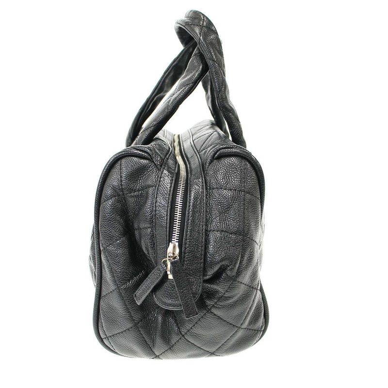 Chanel Matelasse Coco Mark Caviar Skin Mini Boston Bag Black