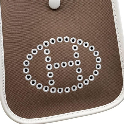 Hermes One Shoulder Bag Neo Evelyn TPM K Engraved Toile Officier Swift Etoupe