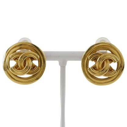 Chanel Coco Mark Vintage Gold Plated 96P Ladies 11.7g Earring