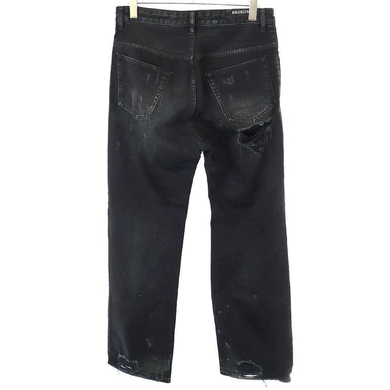Balenciaga 23ss Destroyed Knee Baggy Jeans Destroyed Baggy Denim Pants 745151