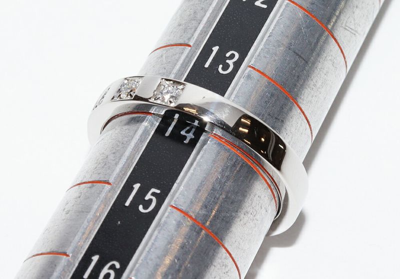 Bulgari Pt950 Ring 5p Of Diamonds (017ct) Marry Me Wedding Ring 3mm (012in)