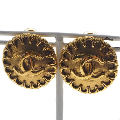 Chanel Coco Mark Vintage Gold Plated 97P Ladies 14.6g Earrings