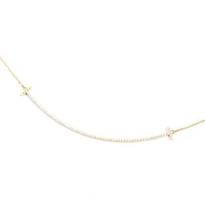  Tiffany & Co Tiffany & Co T-smile Large Diamond Necklace 18K Diamond 70PT