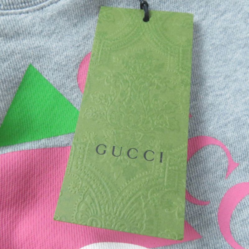 Gucci 23SS 717404 100% Cotton Interlocking G Print Long Sleeve Sweatshirt Grey