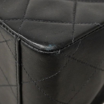 Chanel Shoulder Bag Deka Matelasse Lambskin Black Gold Hardware Women