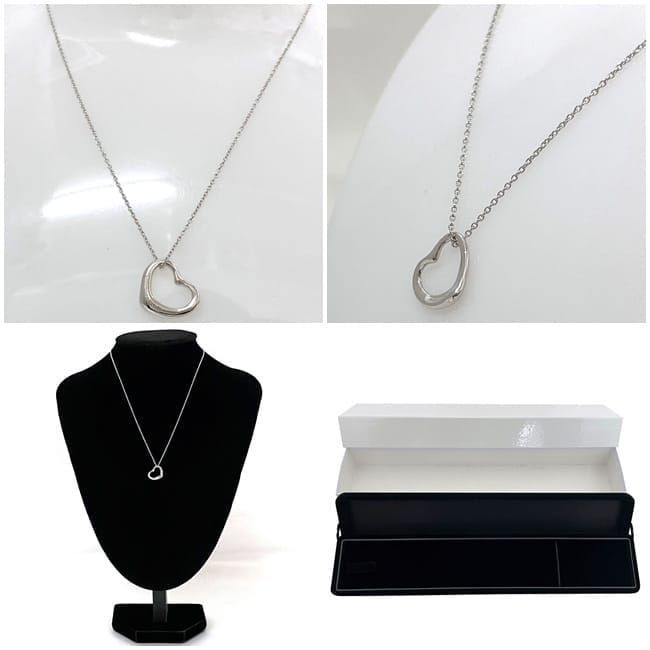 Tiffany & Co Open Heart Necklace Ec22787 Silver