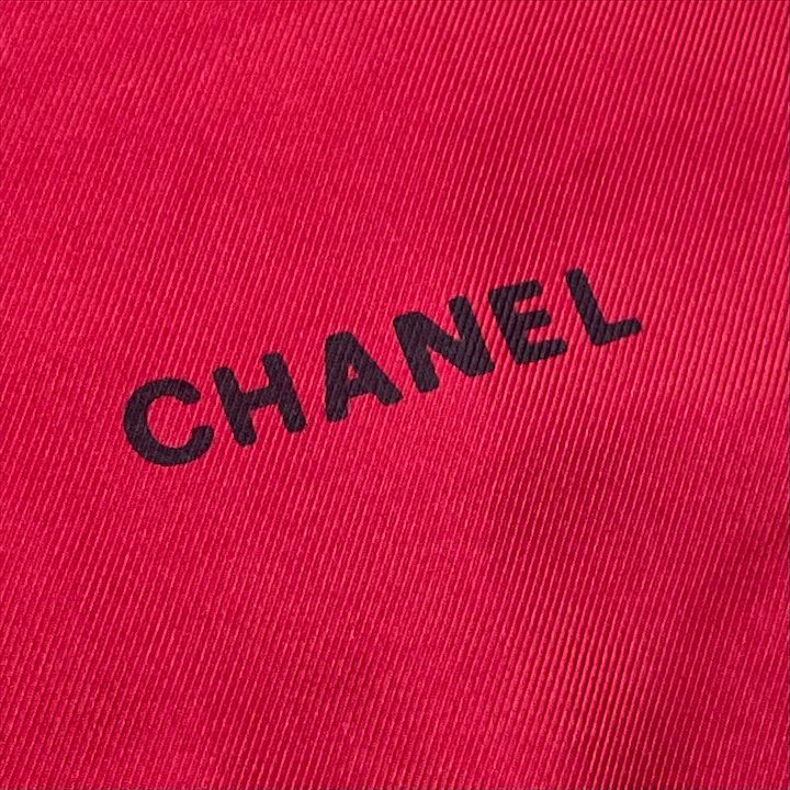 Chanel CC Logo Scarf Large Silk 100% Red
