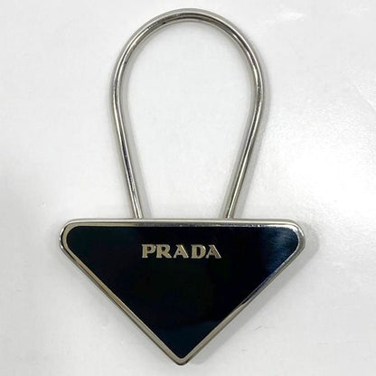 Prada Key Ring Black Silver Excellent Condition Metal Preowned M715