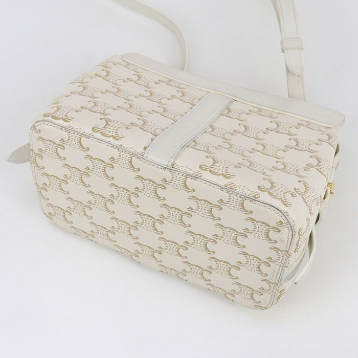 Celine Shoulder Bag Triomphe Canvas Crossbody Shoulder Bag PVC Leather Women