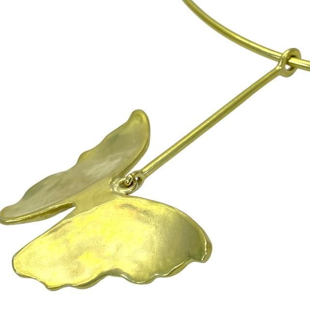 Christian DIOR Necklace Choker Jewelry Accessories Small Butterfly Motif GP Gold