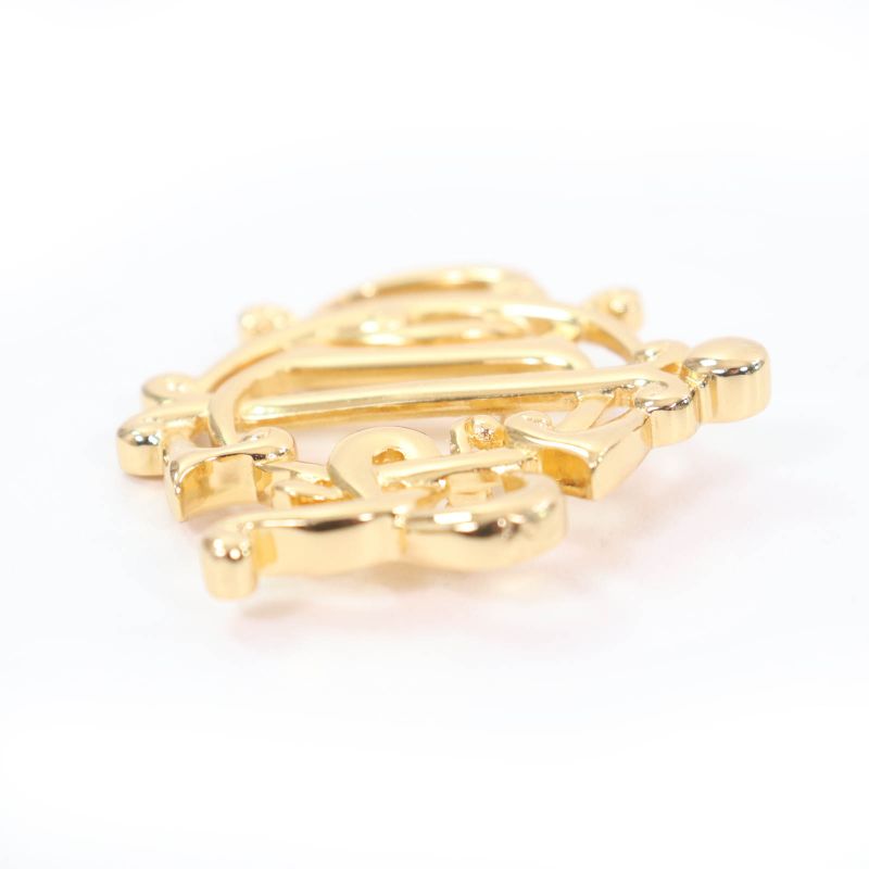 Christian DIOR Vintage DIOR Logo Design Brooch Gold Made In Germany Ladies