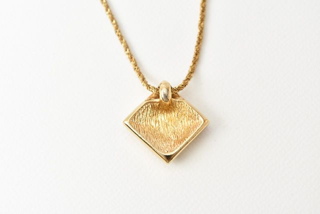 Christian Dior Necklace Vintage Square Gold