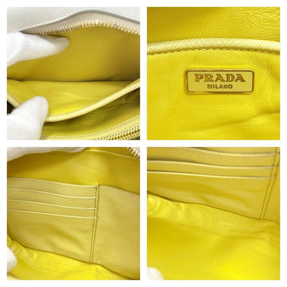 Prada Leather Saffiano Chain Shoulder Bag Yellow 407251 Shoulder Bag