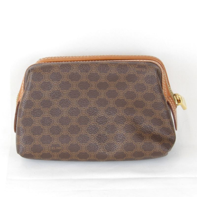Celine Macadam Pouch Brown PVC Branded Small Bag