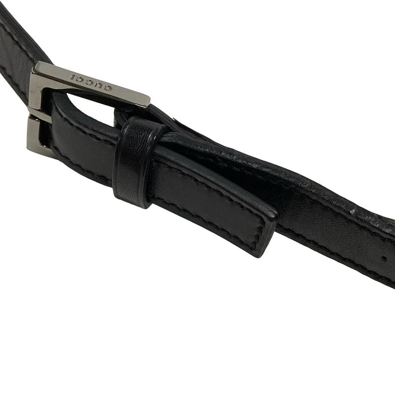 Gucci Shoulder Bag GG Pattern 106250 Black Leather