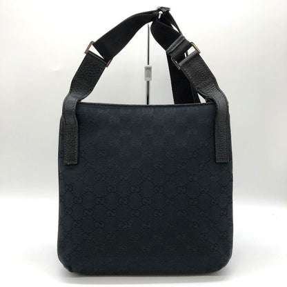 Gucci 122793 Shoulder Bag Black GG Canvas Women Men Fashion