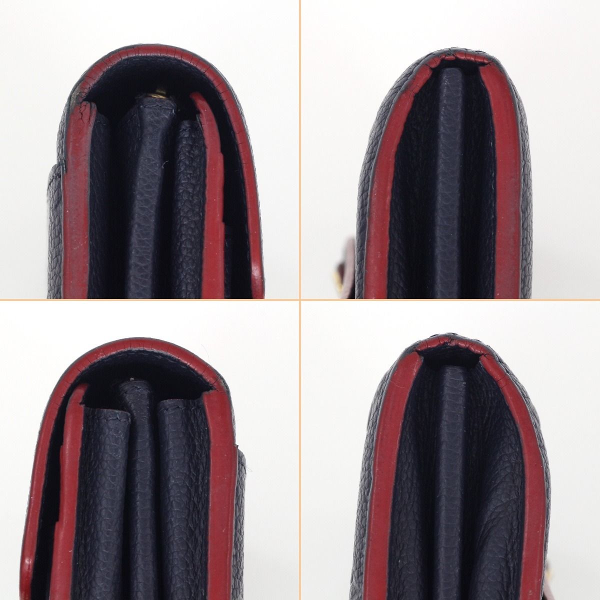 Louis Vuitton Monogram Empreinte Portefeuille Sarah Marine Rouge Long Wallet