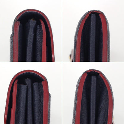 Louis Vuitton Monogram Empreinte Portefeuille Sarah Marine Rouge Long Wallet