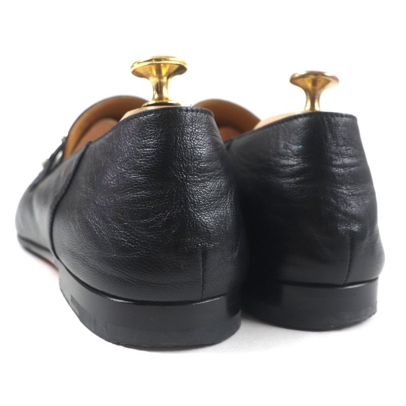 Hermes 2023 231992 Leather Silver Hardware H Logo Square Toe 2 Way Loafer