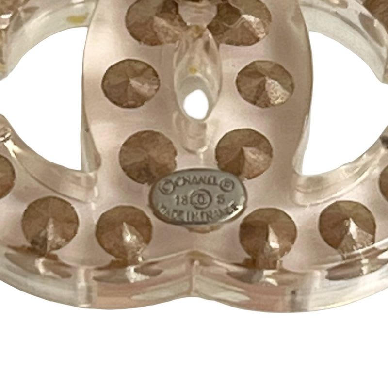 Chanel Coco Mark Plastic Rhinestone Earrings 18S