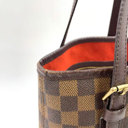 Louis Vuitton Marais Damier Ebene Damier Ebene Leather × PVC Brown Tote Bag