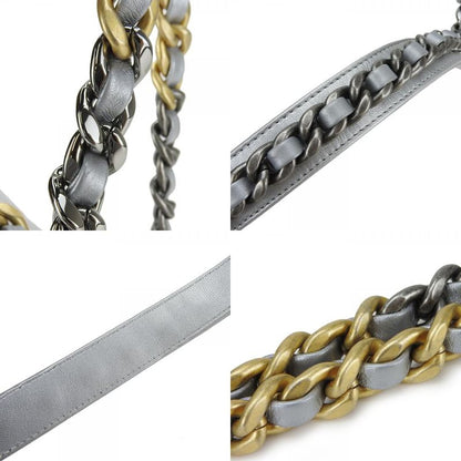 Chanel Shoulder Bag Chanel 19 As1160 Coco Mark Matelasse Leather Silver Gold