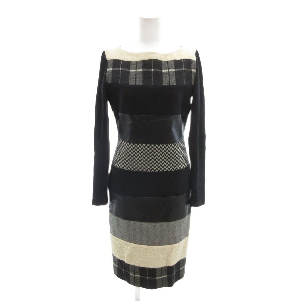 Max Mara White Tag Dress 36 Black Plaid Contrast