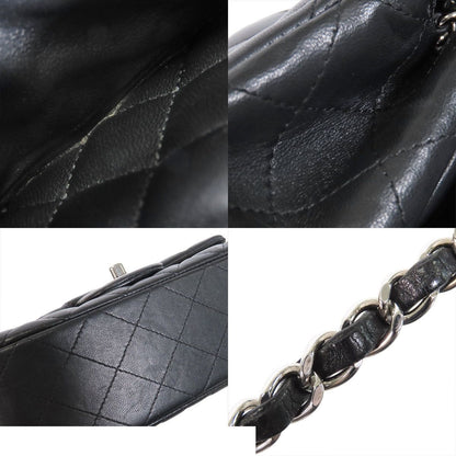Chanel Chain Black Silver Lambskin Mini Quilted Shoulder Bag — view 6