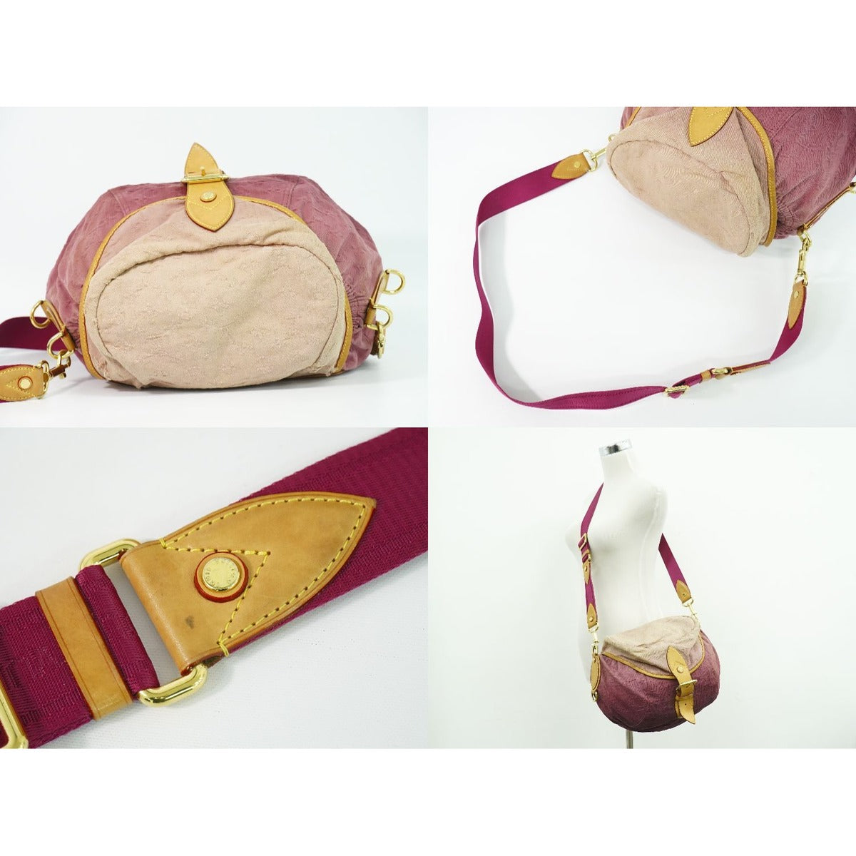 Louis Vuitton LV Sunshine Monogram Denim Shoulder Bag Pochette Rose — view 6