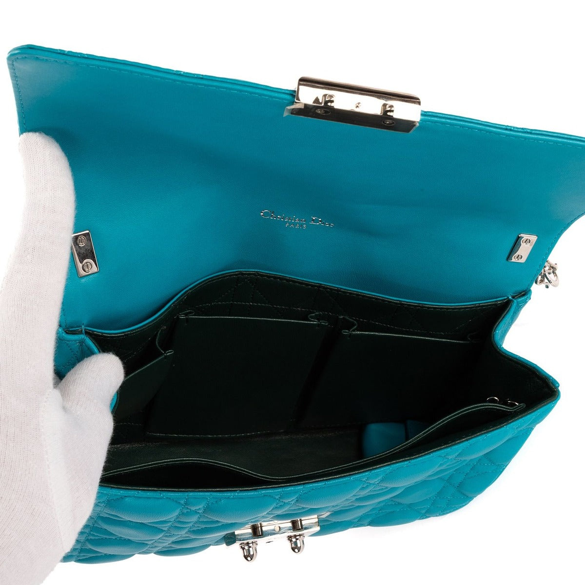 Dior Miss Blue Cannage Quilt Shoulder Bag — view 9