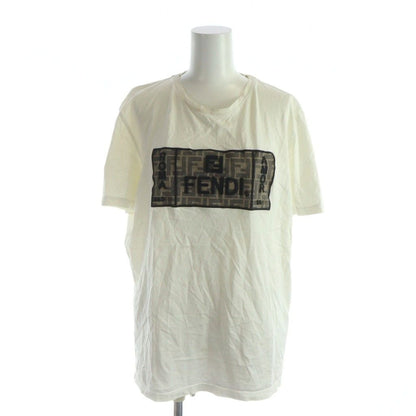 Fendi T-Shirt Short Sleeve Logo Zucca Pattern L White