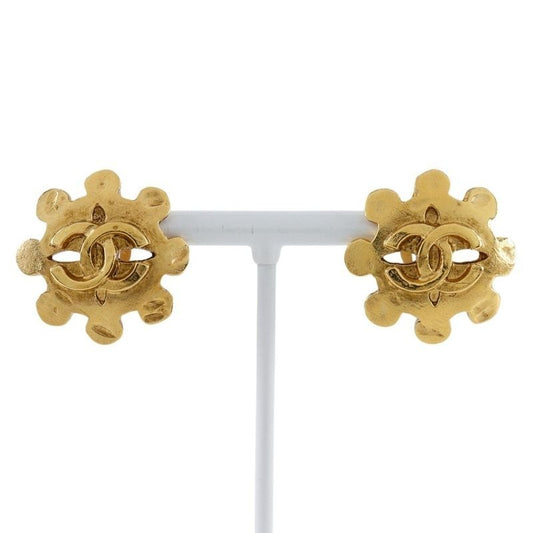 Chanel Coco Mark Vintage Gold Plated 94 P 11.3 g Earrings