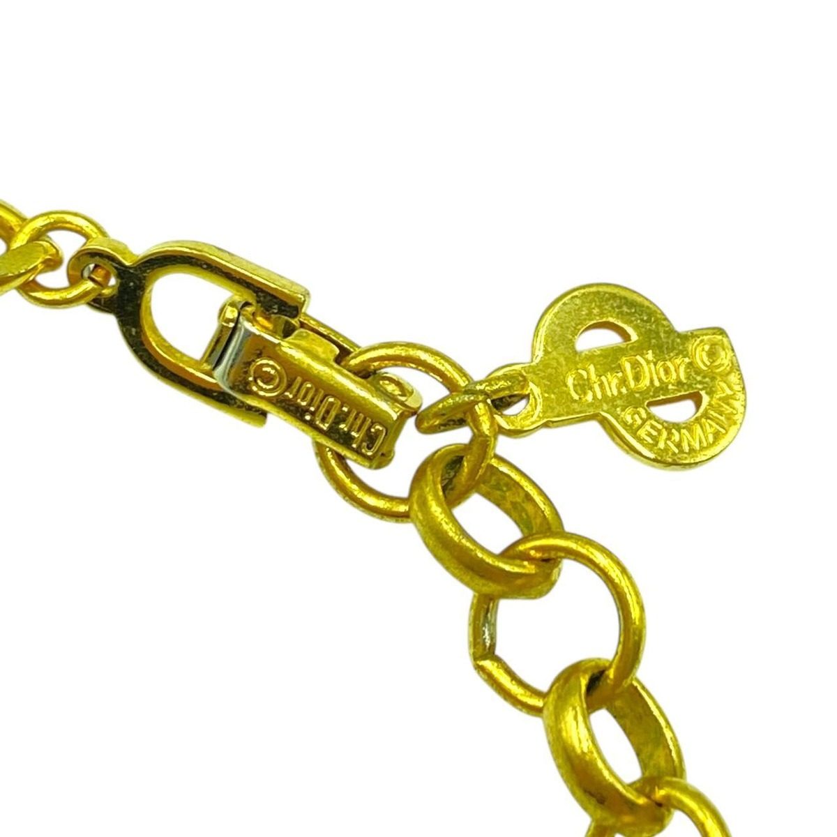 Dior Stone Necklace Gold Red — view 4