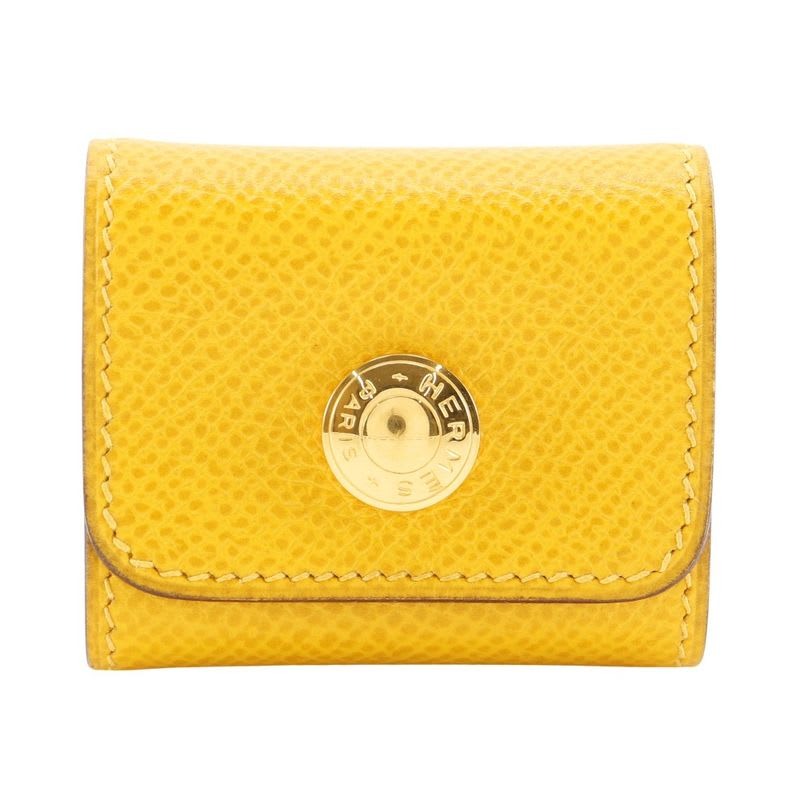 Hermes Post-it Case Sticky Note Leather Yellow