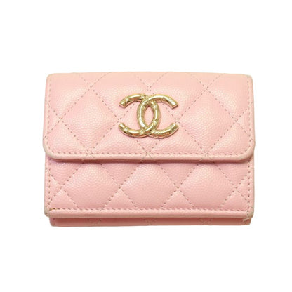 Chanel Quilted Caviar Leather Trifold Wallet